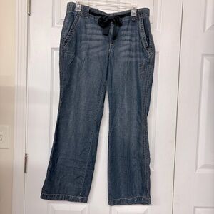 Eddie Bauer Embroidered Denim Wide Leg Trouser Jeans Sz 10P